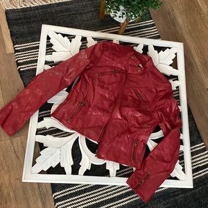 Red faux leather jacket from Body Central.  Size large (fits like med-small).